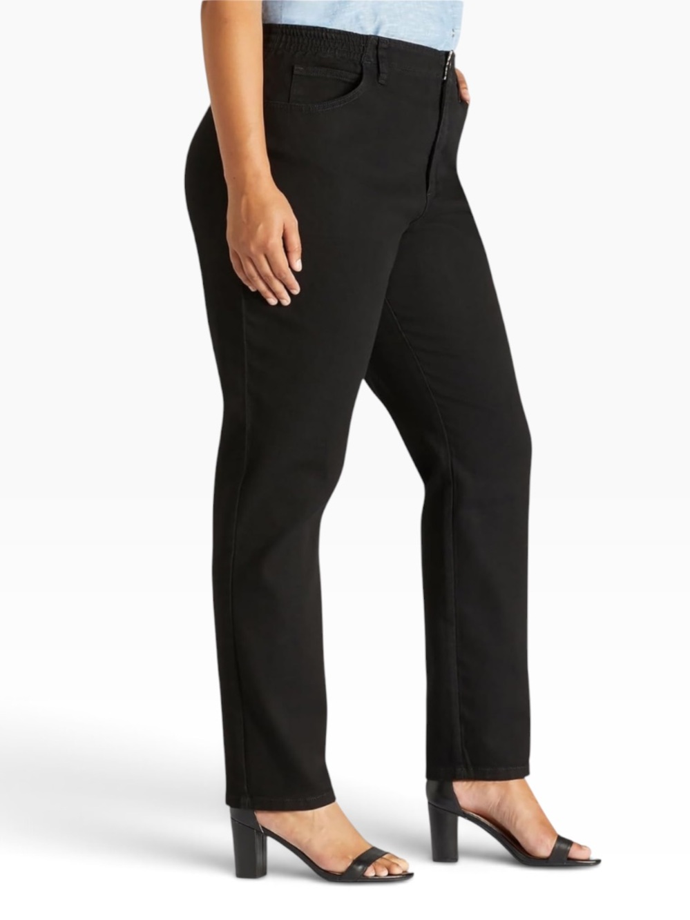 NWT Lee Tapered Leg Side Elastic Waistband Relaxed Fit Mid Rise Jeans